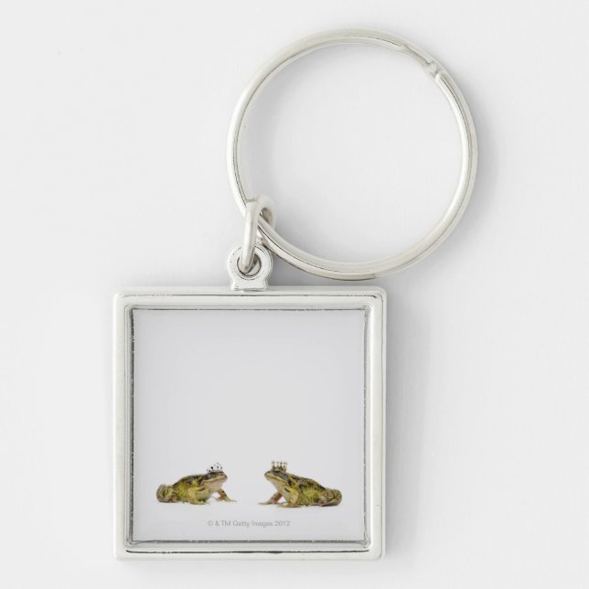 King and Queen frog looking at each other Key Ring (Front)