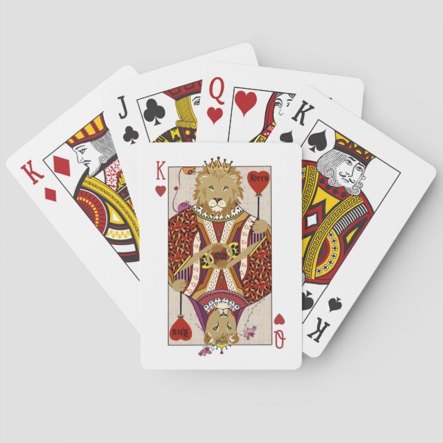 King and Queen of Hearts Lion Playing Cards (Back)