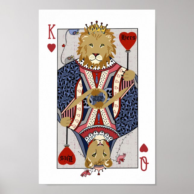 King and Queen of Hearts Lions - Blue Poster (Front)