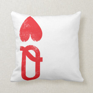 King and Queen of Hearts Playing Cards Couples Cushion