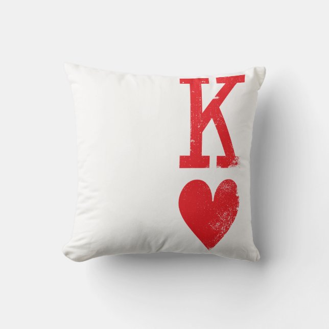 King and Queen of Hearts Playing Cards Couples Cushion (Front)