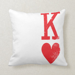 King and Queen of Hearts Playing Cards Couples Cushion