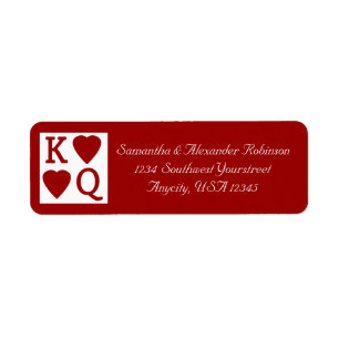 King and Queen Playing Card Vegas Address Label