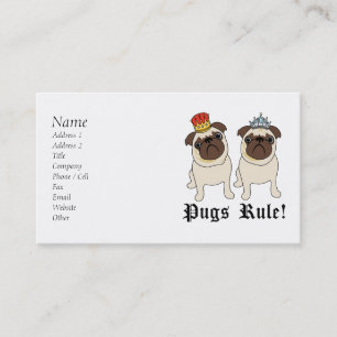 King and Queen Pug Business Cards