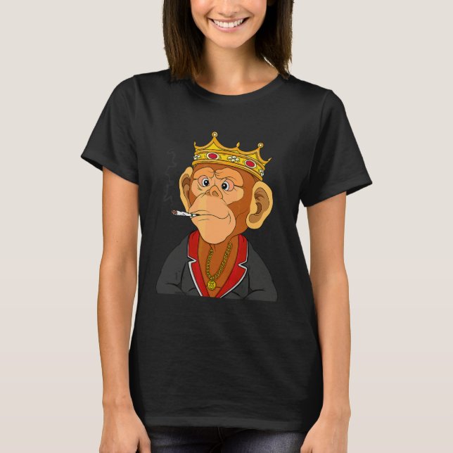 King Ape NFT Themed Gangsta Monkey T-Shirt (Front)