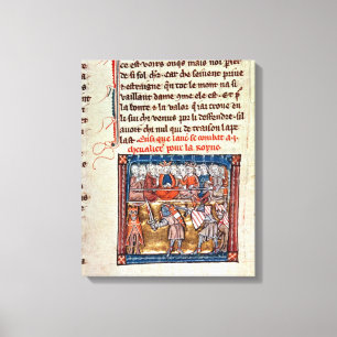 King Arthur and Guinevere watching a Canvas Print