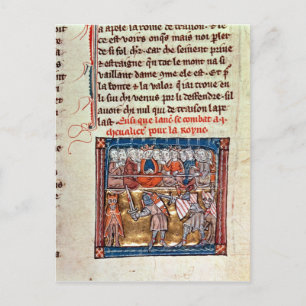 King Arthur and Guinevere watching a Postcard