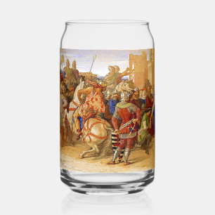 King Arthur and Knights of the Round Table Can Glass