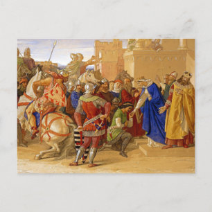 King Arthur and Knights of the Round Table Holiday Postcard