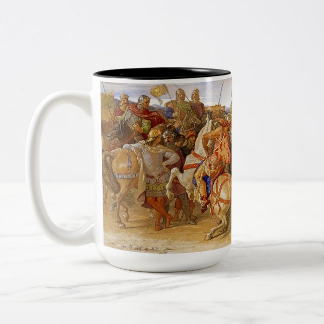 King Arthur and Knights of the Round Table Two-Tone Coffee Mug (Left)