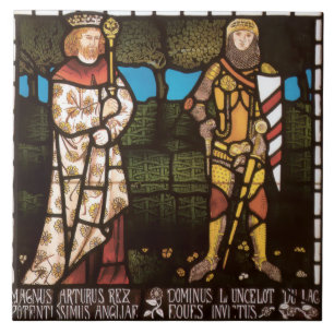 King Arthur and Sir Lancelot by William Morris Tile