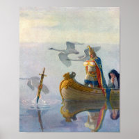 King Arthur & Excalibur, c. 1922 by N.C Wyeth
