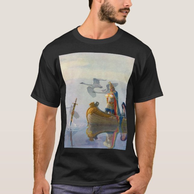 King Arthur & Excalibur, c. 1922 by N.C Wyeth T-Shirt (Front)