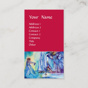 KING ARTHUR ,LADY OF THE LAKE AND EXCALI red Business Card