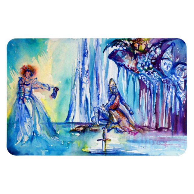 KING ARTHUR ,LADY OF THE LAKE AND EXCALIBUR MAGNET (Horizontal)