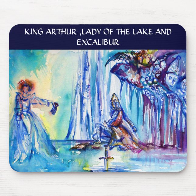 KING ARTHUR ,LADY OF THE LAKE AND EXCALIBUR MOUSE MAT (Front)