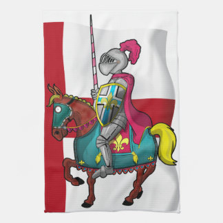 King arthur medievil knight and horse tea towel