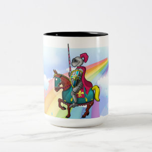 King arthur medievil knight and horse Two-Tone coffee mug
