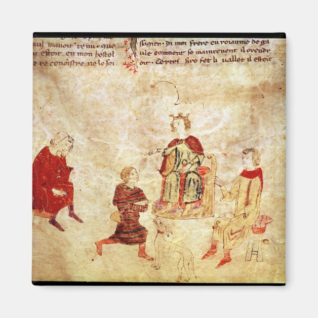 King Arthur on his Throne Surrounded Magnet (Front)