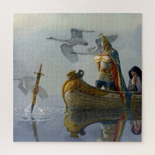 “King Arthur Takes the Sword” by NC Wyeth Jigsaw Puzzle