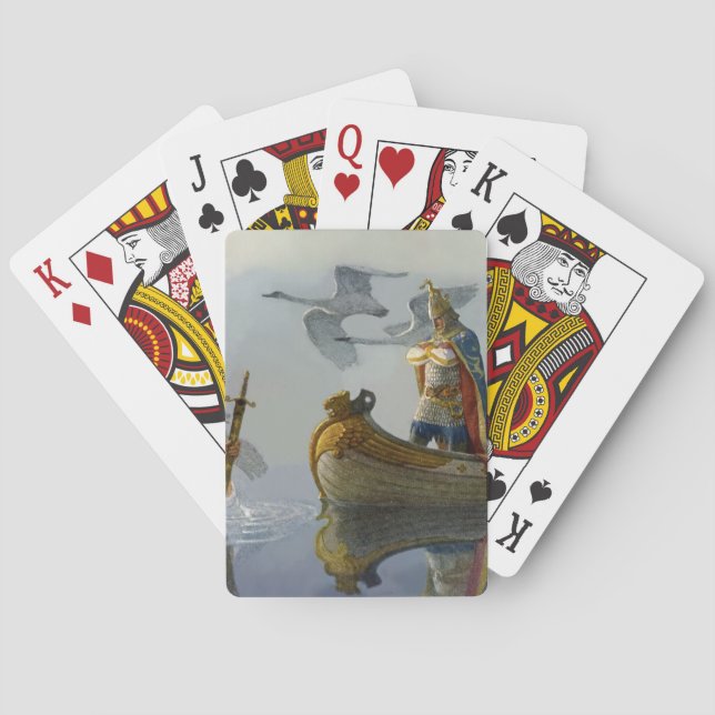 “King Arthur Takes the Sword” by NC Wyeth Playing Cards (Back)