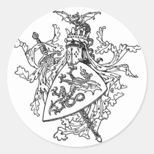 King Arthur's Coat of Arms Classic Round Sticker