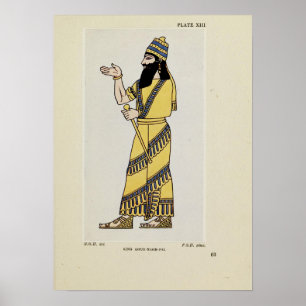 King Assur-Nasir-Pal Ancient Assyrian Costume  Poster
