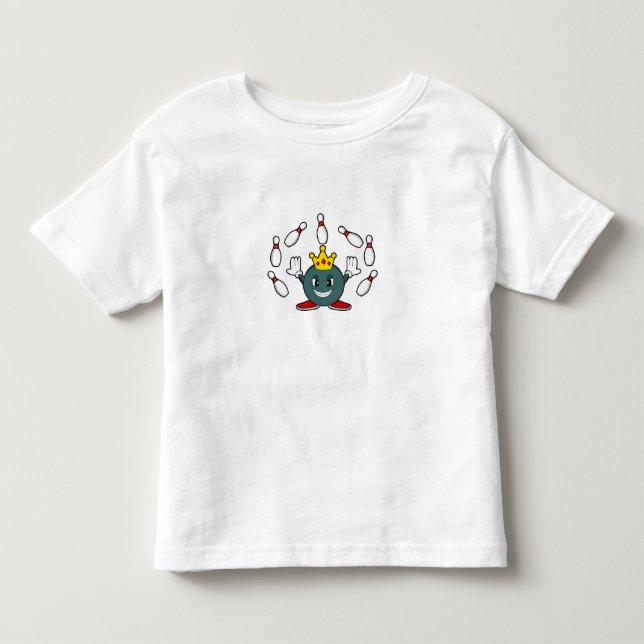 King at Bowling with Bowling pin Toddler T-Shirt (Front)
