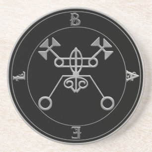 King Bael Goetia Seal Sandstone Altar Tile Coaster