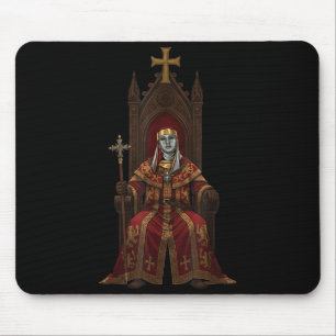 King Baldwin Iv Floral Mask Medieval Art Crusader Mouse Mat