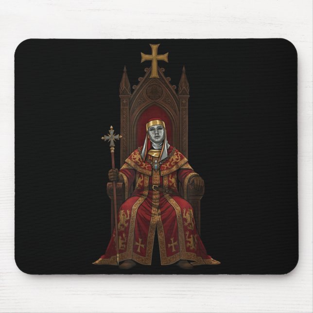 King Baldwin Iv Floral Mask Medieval Art Crusader  Mouse Mat (Front)