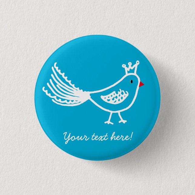 King Bird Blue Button (Front)