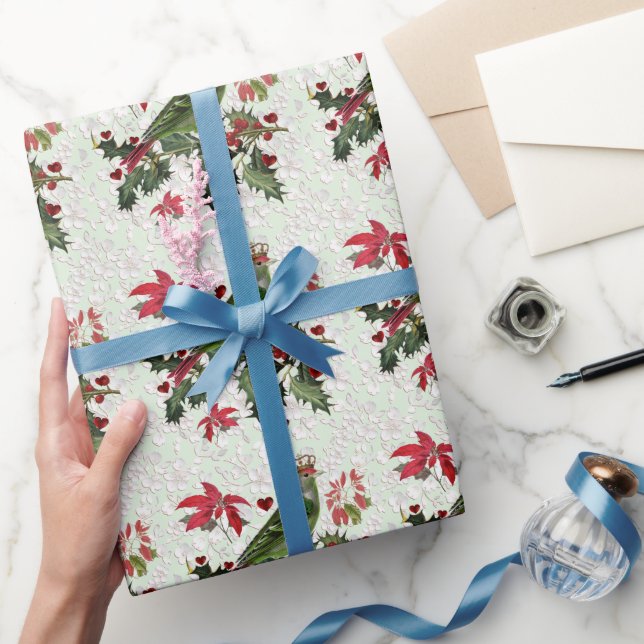 King Bird % Poinsettias Wrapping Paper (Gifting)