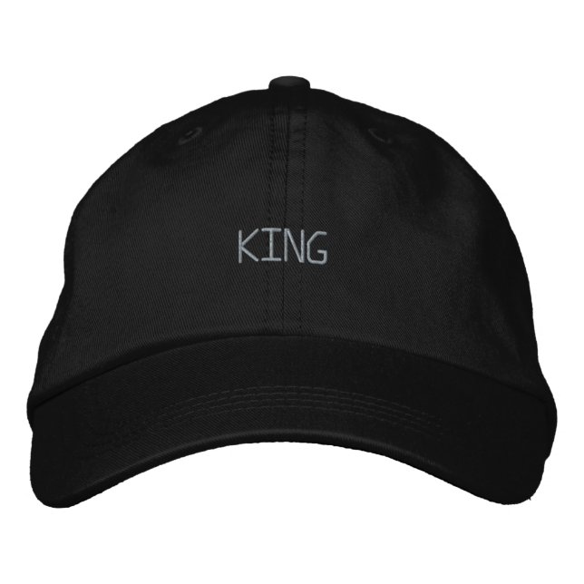 King Black Colour Trucker Name-Hat Visor Superb Embroidered Hat (Front)