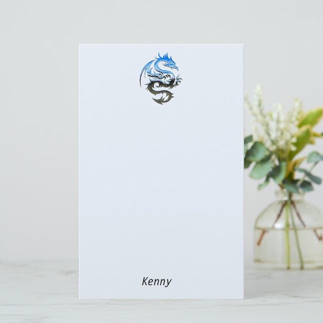 King Blue and Silver Dragon Stationery (Creator Uploaded)