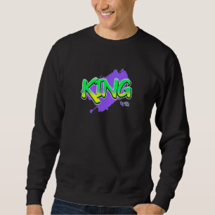 King Boss Man Afro Black Royal Owner Dad 80s Graff Sweatshirt