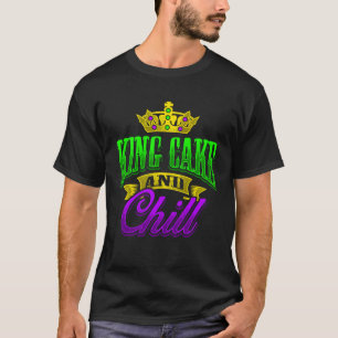 King Cake And Chill Mardi Gras  Zulu Rex Crewe Car T-Shirt