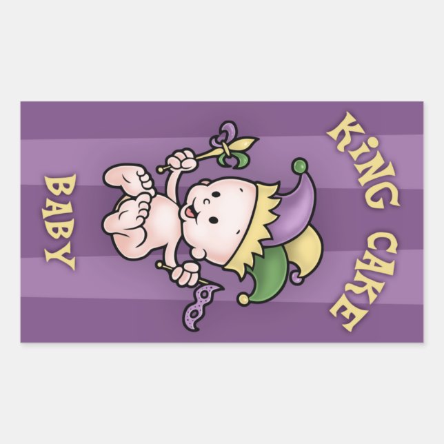 King Cake Baby Rectangular Sticker (Front)