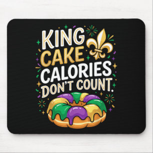 King Cake Calories Dont Count Mardi Gras Carnival Mouse Mat