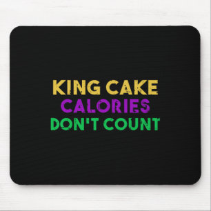 King Cake Calories Don't Count Mardi Gras Drinking Mouse Mat