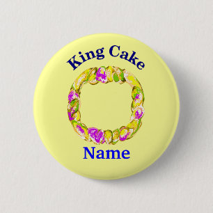 King Cake edit name 6 Cm Round Badge