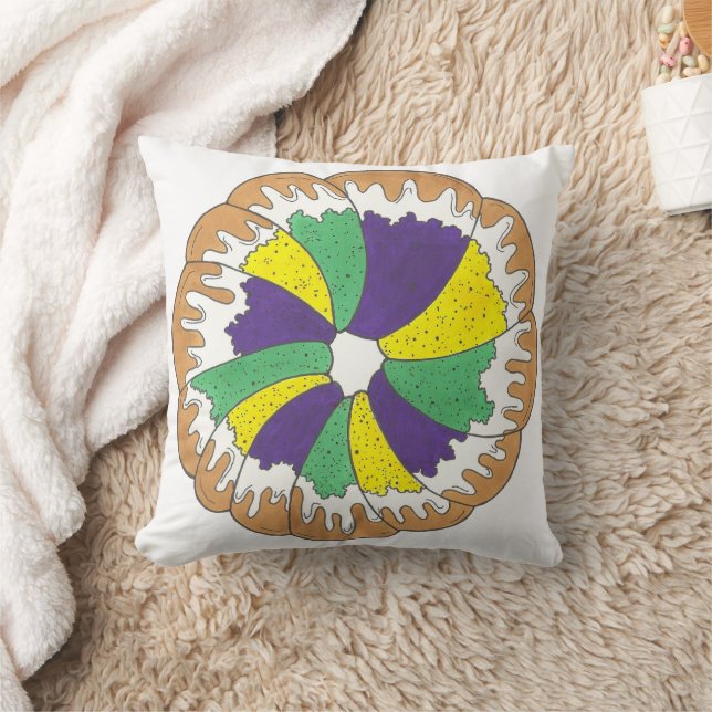 King Cake New Orleans NOLA Mardi Gras Carnival Cushion (Blanket)