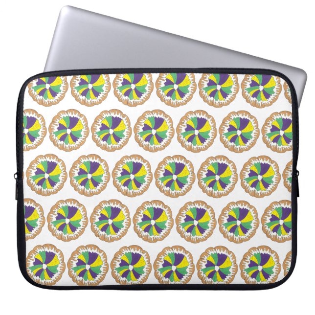 King Cake New Orleans NOLA Mardi Gras Carnival Laptop Sleeve (Front)