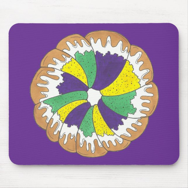 King Cake New Orleans NOLA Mardi Gras Carnival Mouse Mat (Front)