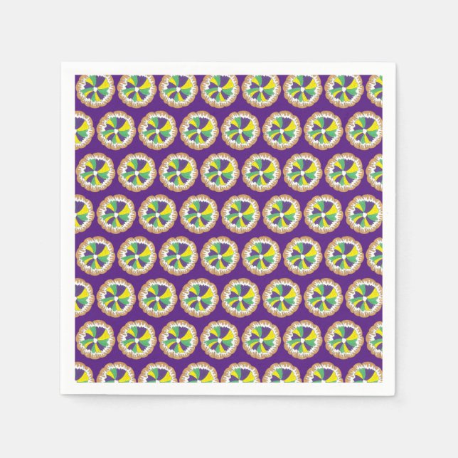 King Cake New Orleans NOLA Mardi Gras Carnival Napkin (Front)