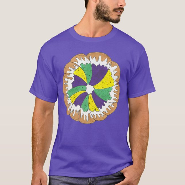 King Cake New Orleans NOLA Mardi Gras Carnival T-Shirt (Front)