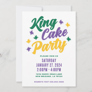King Cake Party  Invitation