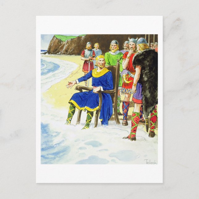 King Canute (c.995-1035) from 'Peeps into the Past Postcard (Front)