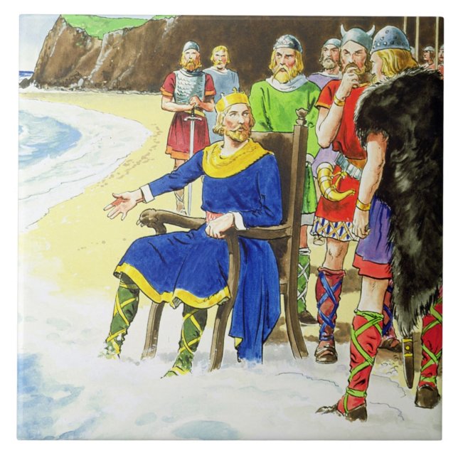 King Canute (c.995-1035) from 'Peeps into the Past Tile (Front)