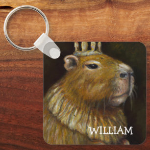 KING CAPYBARA - PERSONALIZED DOUBLE-FACED FUNNY KEY RING